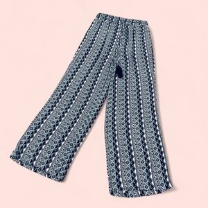 Knox Rose Black White Boho Wide Leg Pants XS